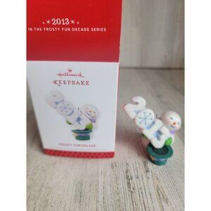 Hallmark Frosty fun decade 2013 glitter ornament Xmas